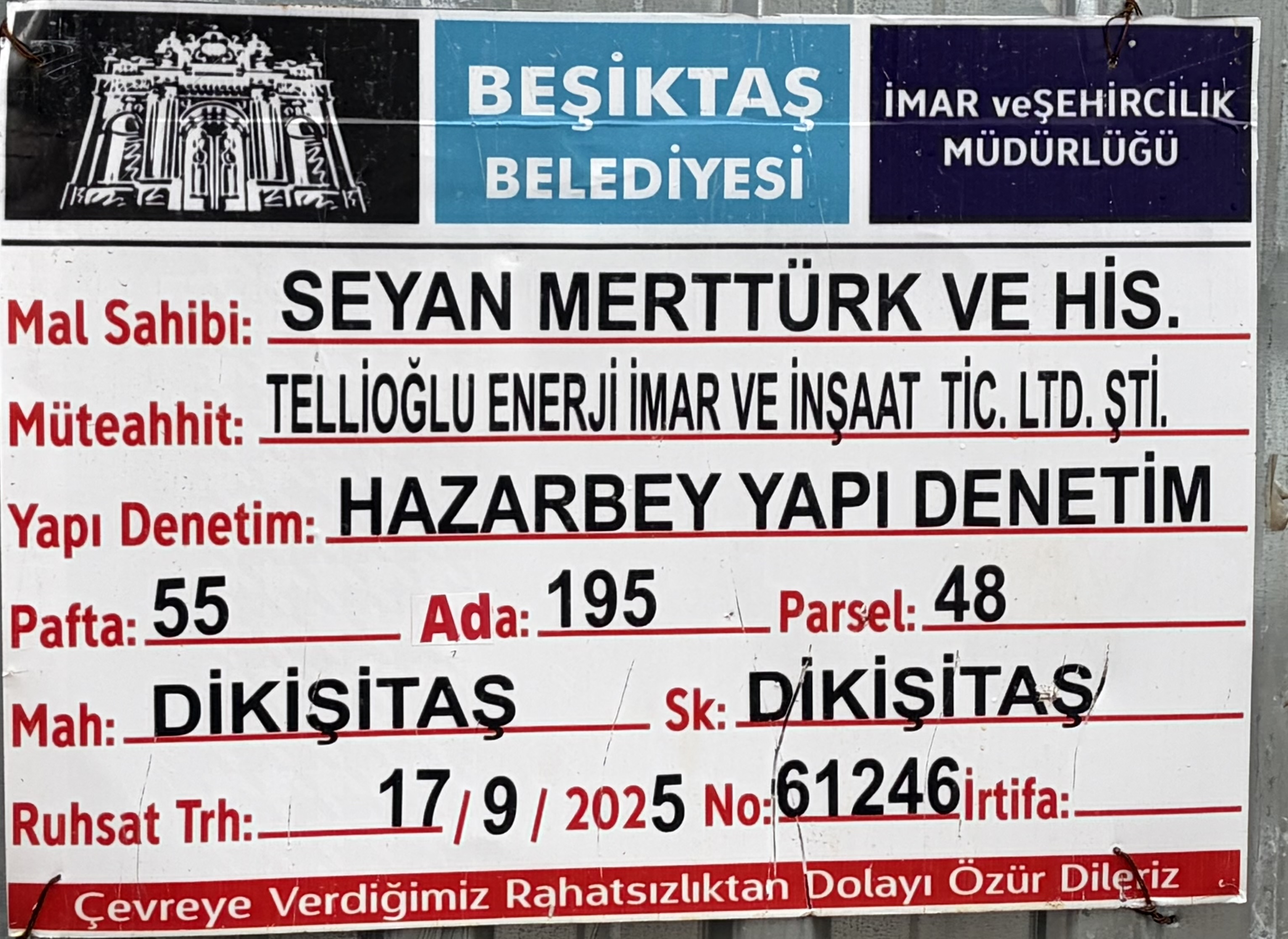 BEŞİKTAŞ DİKİLİTAŞ SOKAKTA KABA İNŞAATI BİTMİŞ 2+1 DAİRE - 3